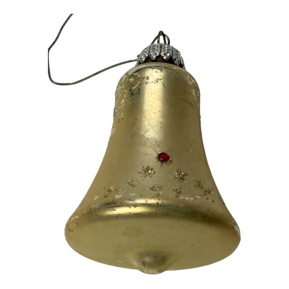 Mercury Glass Christmas Ornaments Vintage Gold Bells Set of 4 Made in Germany - Picture 14 of 16